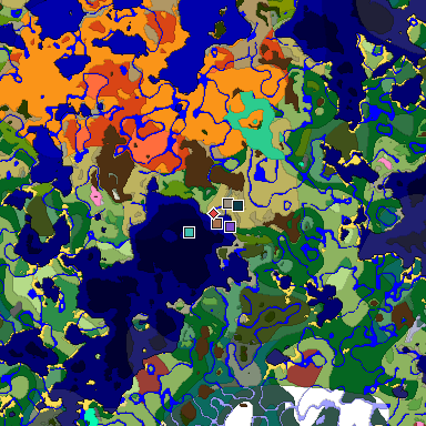 Predicted biome map of Java 26.3 seed -9134661239527215790 around estimated spawn