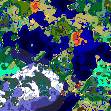 Predicted biome map of Java 26.3 seed 3684194514424514671 around estimated spawn