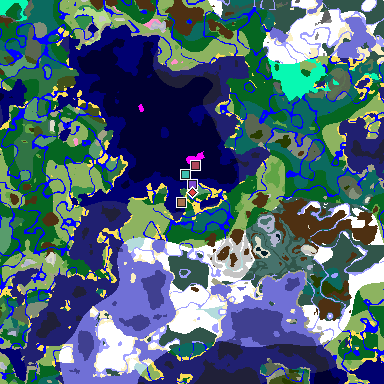Map of Minecraft seed -3197167943595640356 around spawn