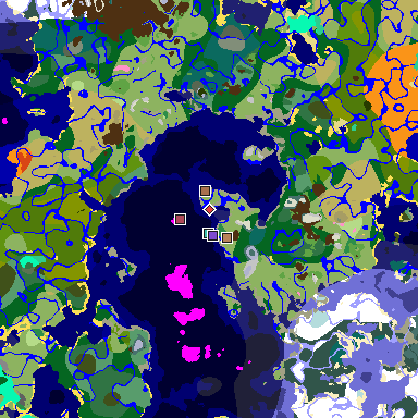 Map of Minecraft seed -1316638557218577135 around spawn