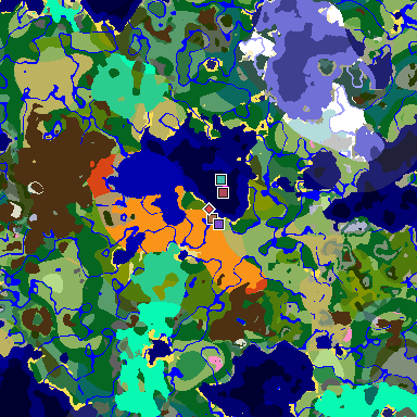Map of Minecraft seed -5500439973489342509 around spawn