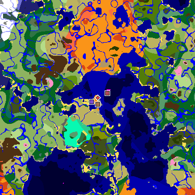 Map of Minecraft seed -8840703787039889640 around spawn