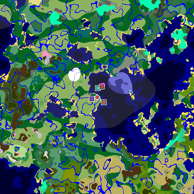 Map of Minecraft seed -3261333963112376829 around spawn