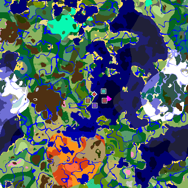 Map of Minecraft seed -4200814495128165432 around spawn