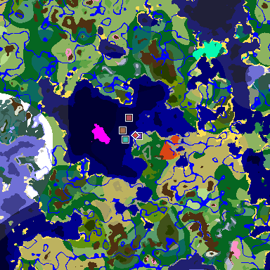 Map of Minecraft seed -8426097080579597782 around spawn