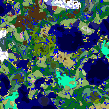 Predicted biome map of Java 26.3 seed 59073033778118955 around estimated spawn