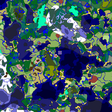 Predicted biome map of Java 26.3 seed -7471026044487450653 around estimated spawn