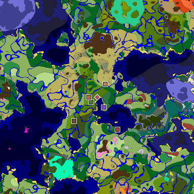 Predicted biome map of Java 26.3 seed 360530465100300674 around estimated spawn