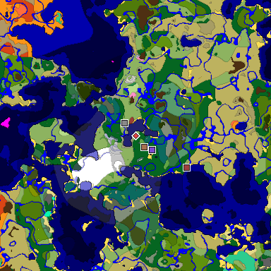 Predicted biome map of Java 26.3 seed -8109868963900859811 around estimated spawn