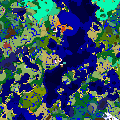 Predicted biome map of Java 26.3 seed -527877505984477841 around estimated spawn