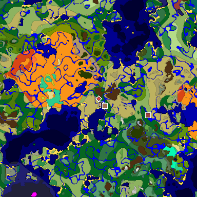 Predicted biome map of Java 26.3 seed 191345436047189979 around estimated spawn