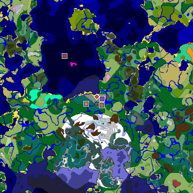 Predicted biome map of Java 26.3 seed -6809041118635716372 around estimated spawn