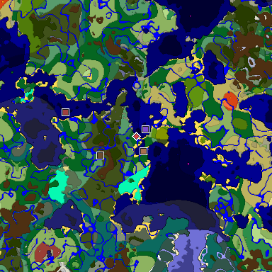 Predicted biome map of Java 26.3 seed -1836987069836885682 around estimated spawn