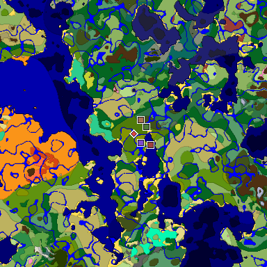 Predicted biome map of Java 26.3 seed 4708496029593985680 around estimated spawn