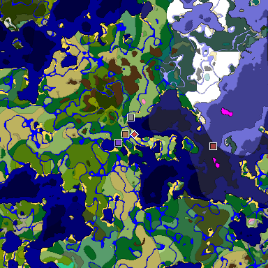 Predicted biome map of Java 26.3 seed -6508460793511354684 around estimated spawn