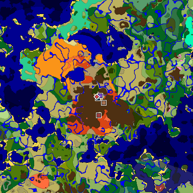 Predicted biome map of Java 26.3 seed -7141424617239971518 around estimated spawn