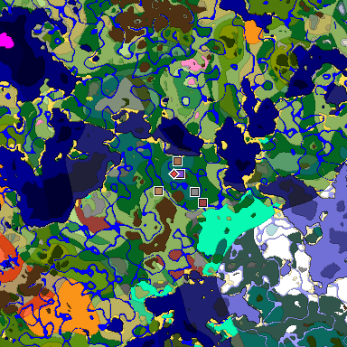 Predicted biome map of Java 26.3 seed 259434091901695985 around estimated spawn