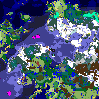 Predicted biome map of Java 26.3 seed 7289665753372984163 around estimated spawn