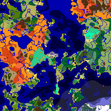 Predicted biome map of Java 26.3 seed 1409631193442511108 around estimated spawn