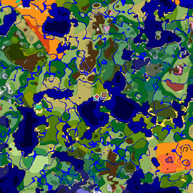 Predicted biome map of Java 26.3 seed 1556560172386065851 around estimated spawn