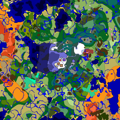 Predicted biome map of Java 26.3 seed -1968970966406142835 around estimated spawn