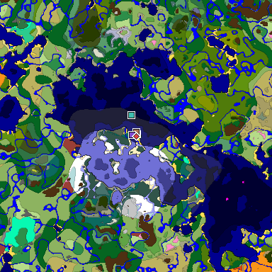 Predicted biome map of Java 26.3 seed -285210891225459016 around estimated spawn