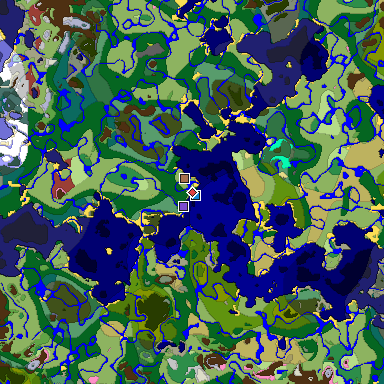 Predicted biome map of Java 26.3 seed 4770735923101194910 around estimated spawn