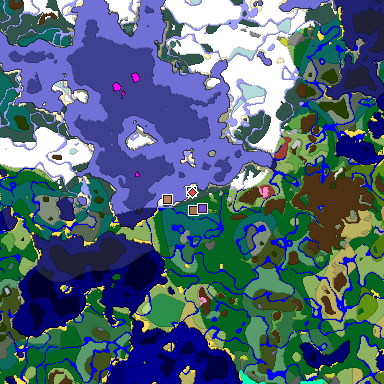 Predicted biome map of Java 26.3 seed -6098693734492342631 around estimated spawn