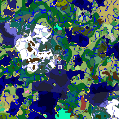 Predicted biome map of Java 26.3 seed 2194230367186706094 around estimated spawn
