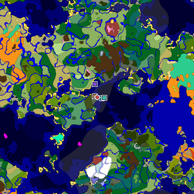 Predicted biome map of Java 26.3 seed 647947417173852037 around estimated spawn