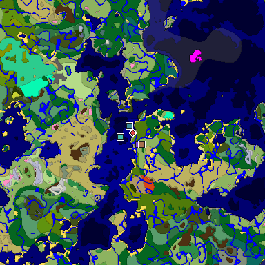 Predicted biome map of Java 26.3 seed 5462559019670124863 around estimated spawn