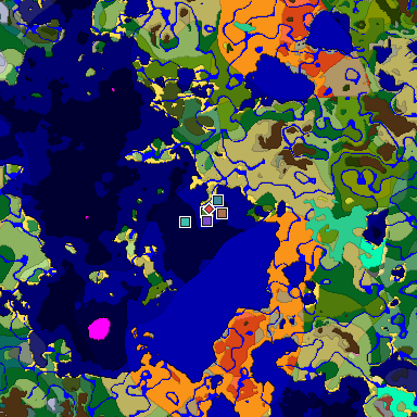 Predicted biome map of Java 26.3 seed 62846598073941027 around estimated spawn