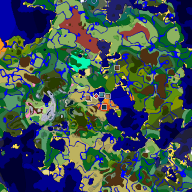 Predicted biome map of Java 26.3 seed 2238261947977298755 around estimated spawn