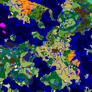 Predicted biome map of Java 26.3 seed -3878230948975571768 around estimated spawn