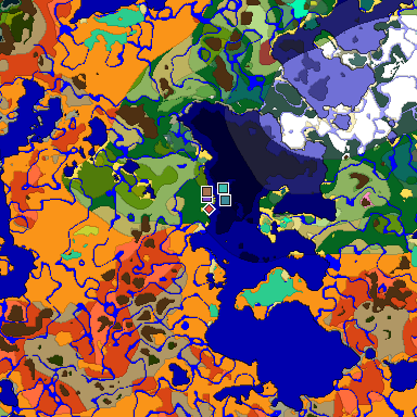 Predicted biome map of Java 26.3 seed -5961261045915369929 around estimated spawn