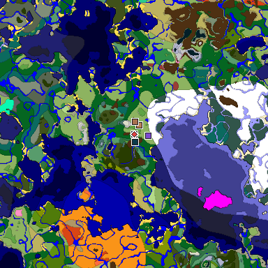 Predicted biome map of Java 26.3 seed -873788214831221738 around estimated spawn