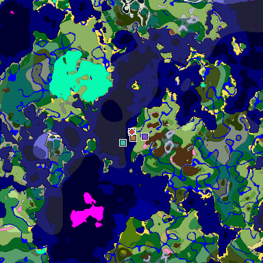 Predicted biome map of Java 26.3 seed -5564208814337877256 around estimated spawn