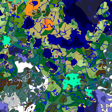 Predicted biome map of Java 26.3 seed 4533311414465877964 around estimated spawn