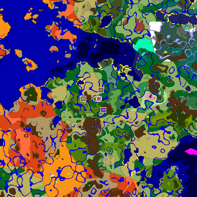 Predicted biome map of Java 26.3 seed -6025863462710504639 around estimated spawn