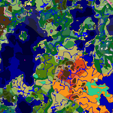 Predicted biome map of Java 26.3 seed 8582911392019621759 around estimated spawn
