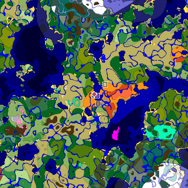 Predicted biome map of Java 26.3 seed 1464878899820845315 around estimated spawn