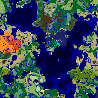 Predicted biome map of Java 26.3 seed 1212468637089482956 around estimated spawn