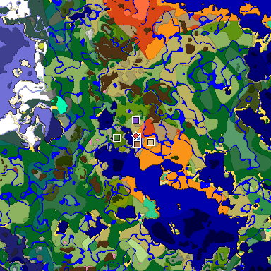 Predicted biome map of Java 26.3 seed -386796659033705503 around estimated spawn