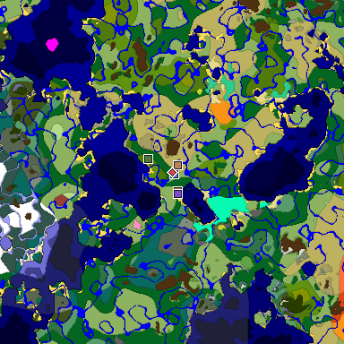 Predicted biome map of Java 26.3 seed 1700276122440700179 around estimated spawn
