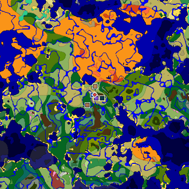 Predicted biome map of Java 26.3 seed -6579579887361384861 around estimated spawn