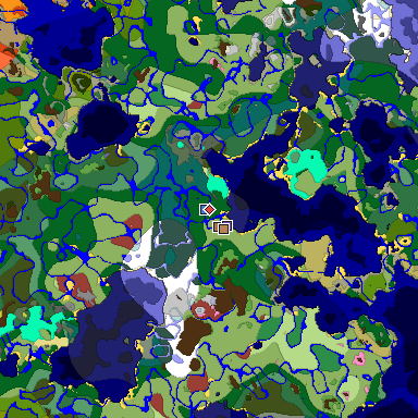Predicted biome map of Java 26.3 seed 4361694511448564731 around estimated spawn
