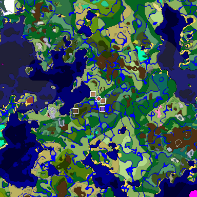 Predicted biome map of Java 26.3 seed 5695628748658582783 around estimated spawn