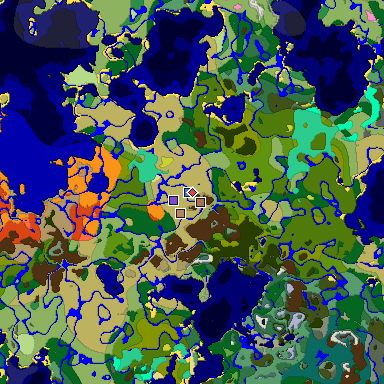 Predicted biome map of Java 26.3 seed 295103168855904625 around estimated spawn
