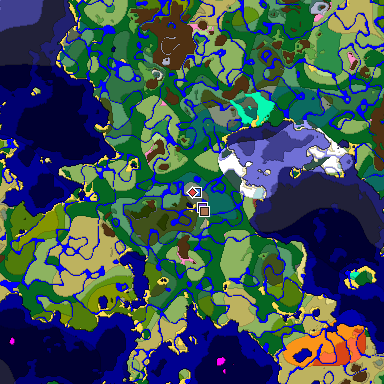 Predicted biome map of Java 26.3 seed -8106373929804303525 around estimated spawn