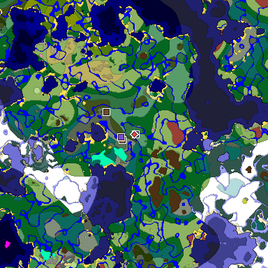 Predicted biome map of Java 26.3 seed 283029899183984125 around estimated spawn